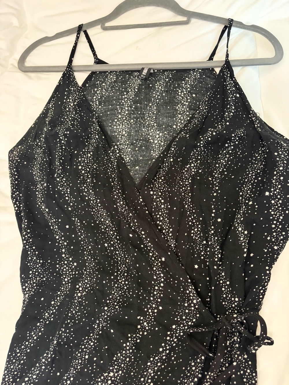 Disturbia Celestial Star Print Wrap Maxi Dress Black Witchy Goth US 8 - Picture 6 of 12